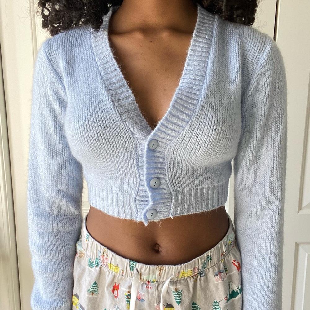 NASTY GAL blu cropped cardi